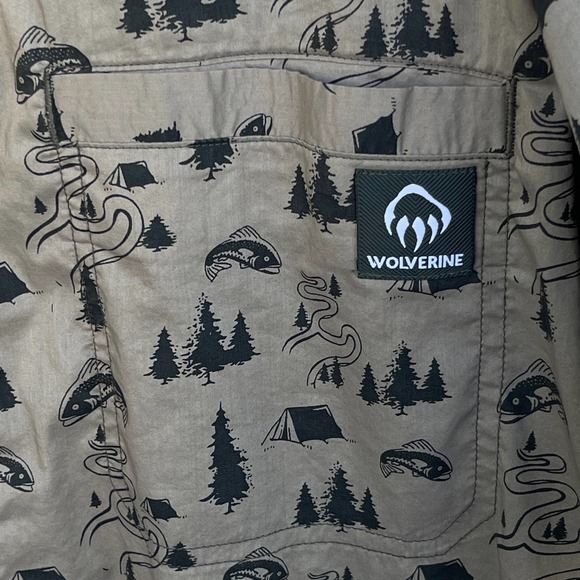 Wolverine Button Up Shirt Mens XXL 2X Brown Snap Front Vented Outdoor - Picture 4 of 12